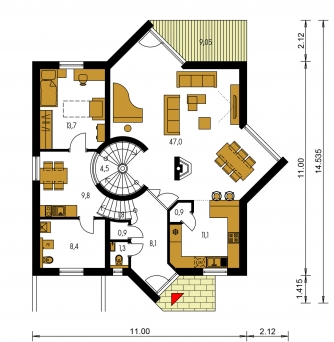 Floor plan of ground floor - PRESTIGE 210